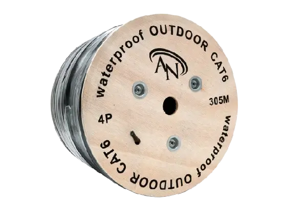 AN OUTDOOR CAT6 23AWG UTP CCA CABLE, BLACK COLOR